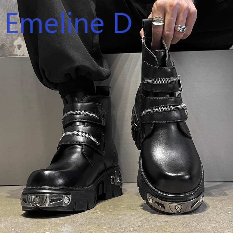 Chaussures montantes Punk fonc - Men'S Shoes Increase Height avis et prix